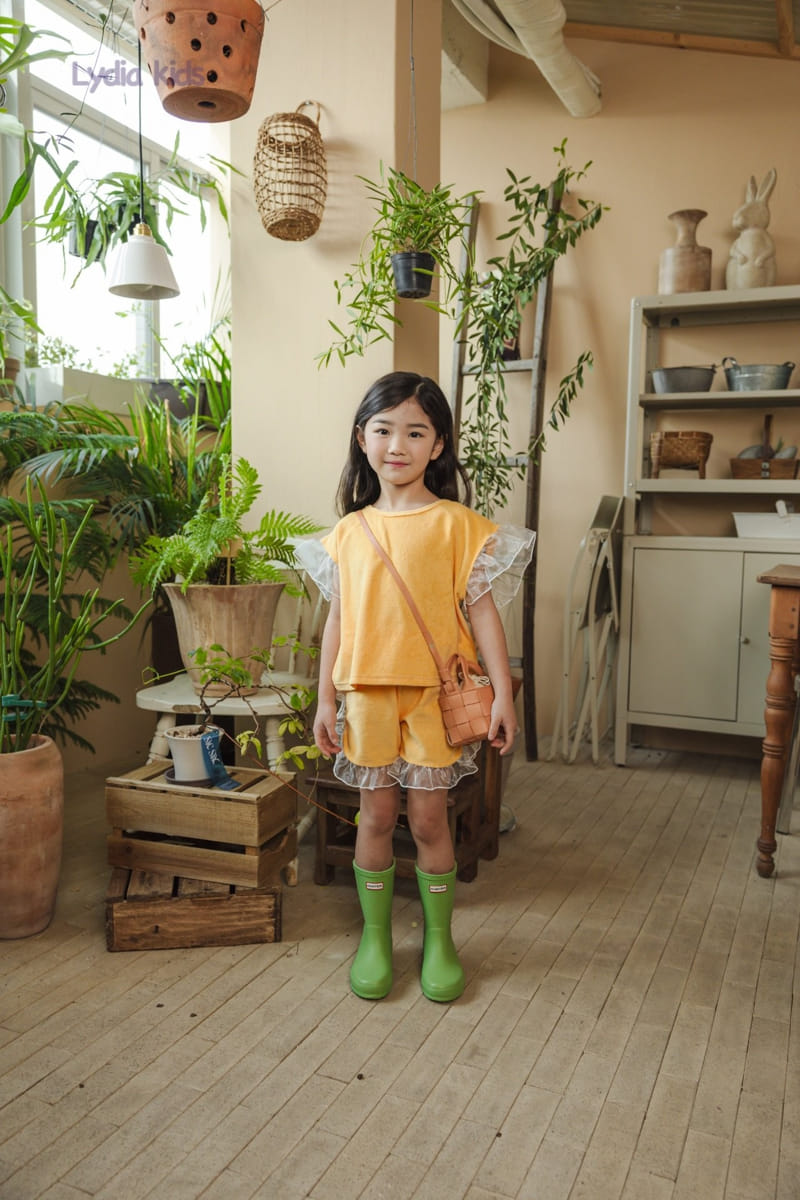 Lydia - Korean Children Fashion - #childofig - Terry Shine Frill Top Bottom Set - 10