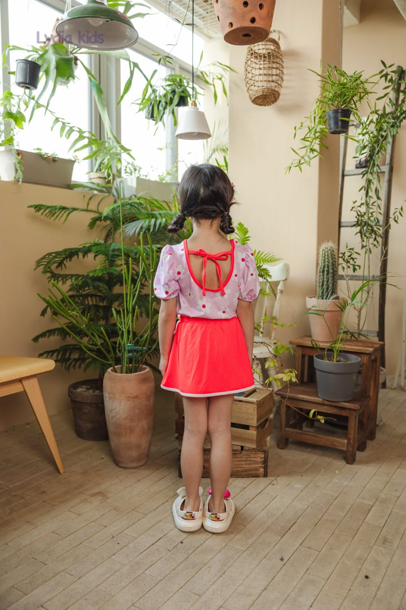 Lydia - Korean Children Fashion - #childofig - Happy Flower Skirt Pants Swimsuit - 10