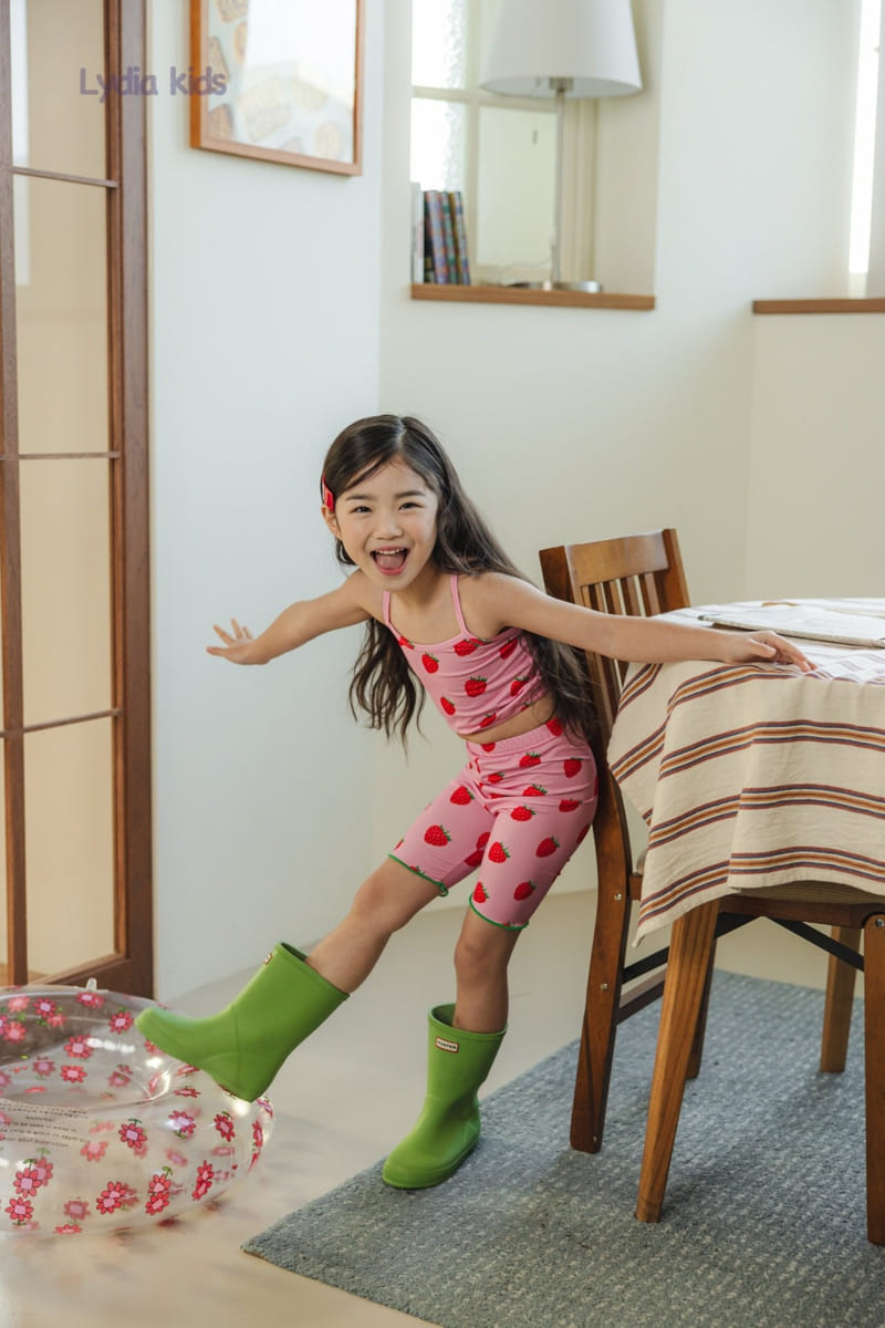 Lydia - Korean Children Fashion - #childrensboutique - Strawberry Crop Swimsuit Set - 5