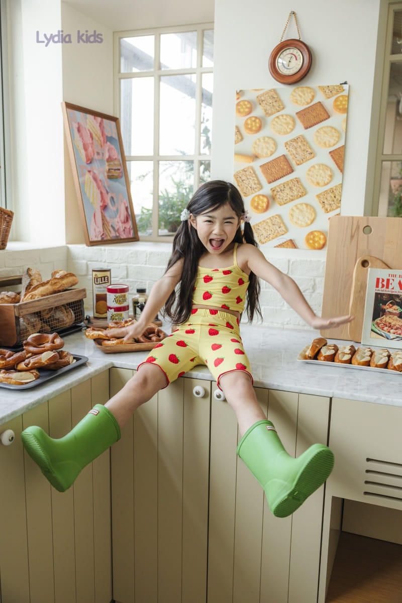 Lydia - Korean Children Fashion - #kidsshorts - Strawberry Crop Swimsuit Set - 9