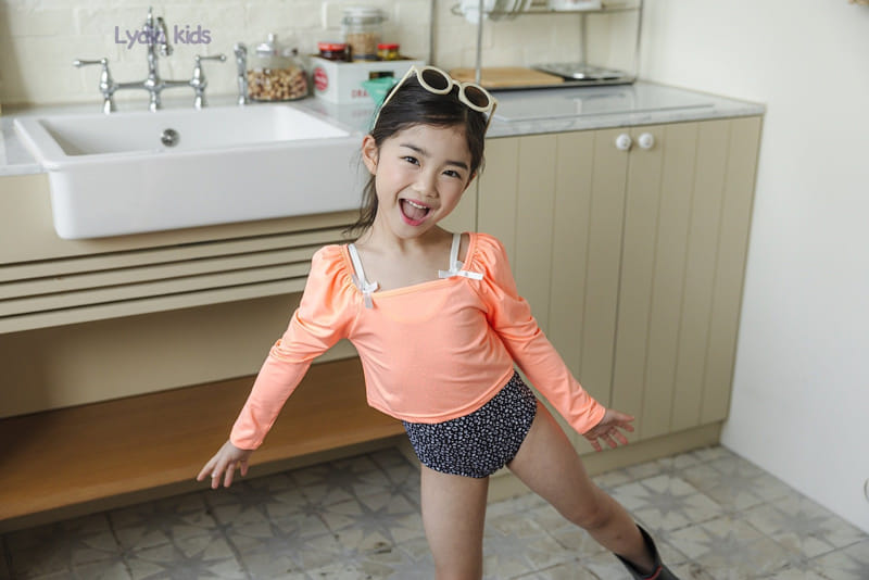 Lydia - Korean Children Fashion - #kidzfashiontrend - Leopard Ribbon Swimsuit - 2