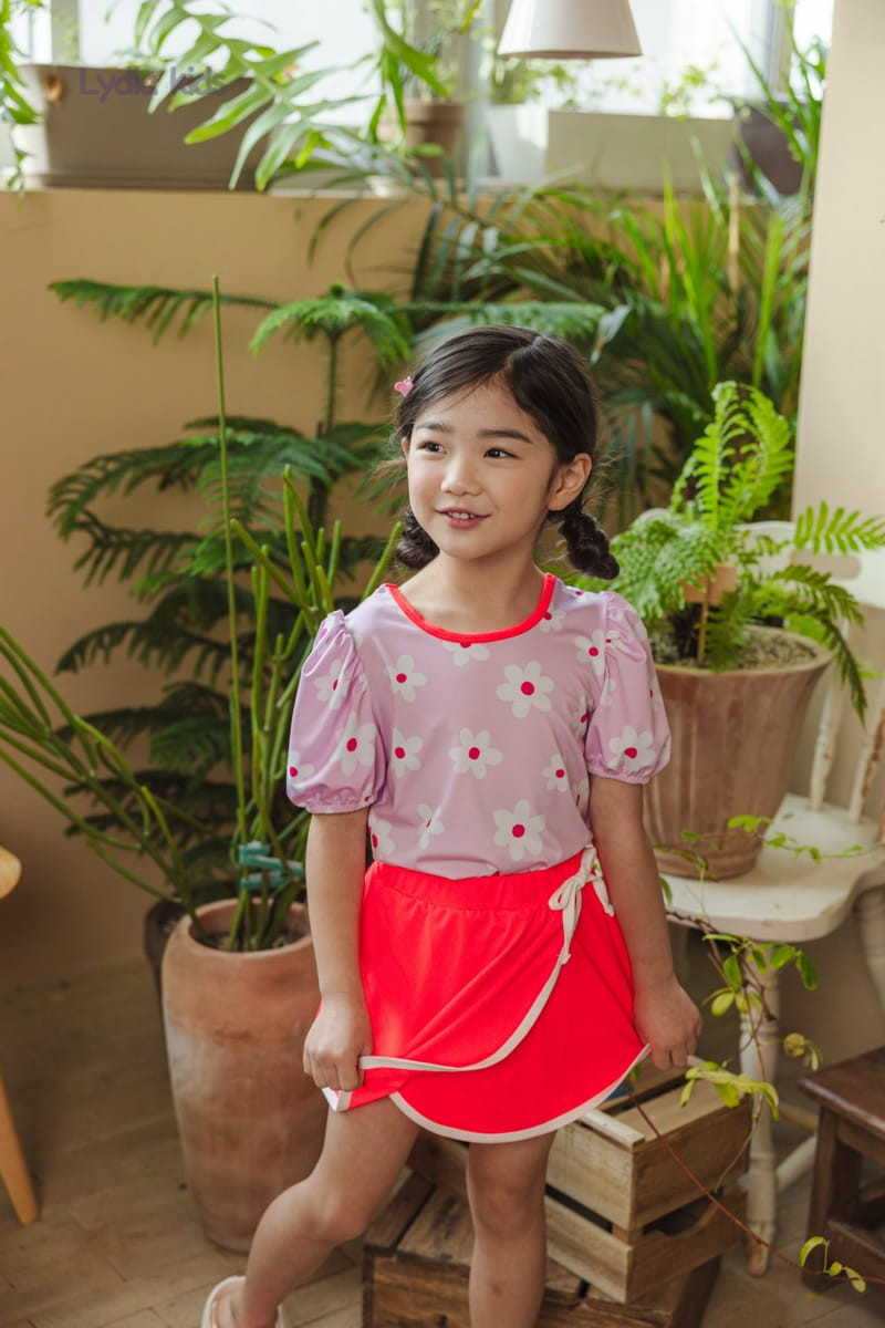 Lydia - Korean Children Fashion - #prettylittlegirls - Happy Flower Skirt Pants Swimsuit - 8