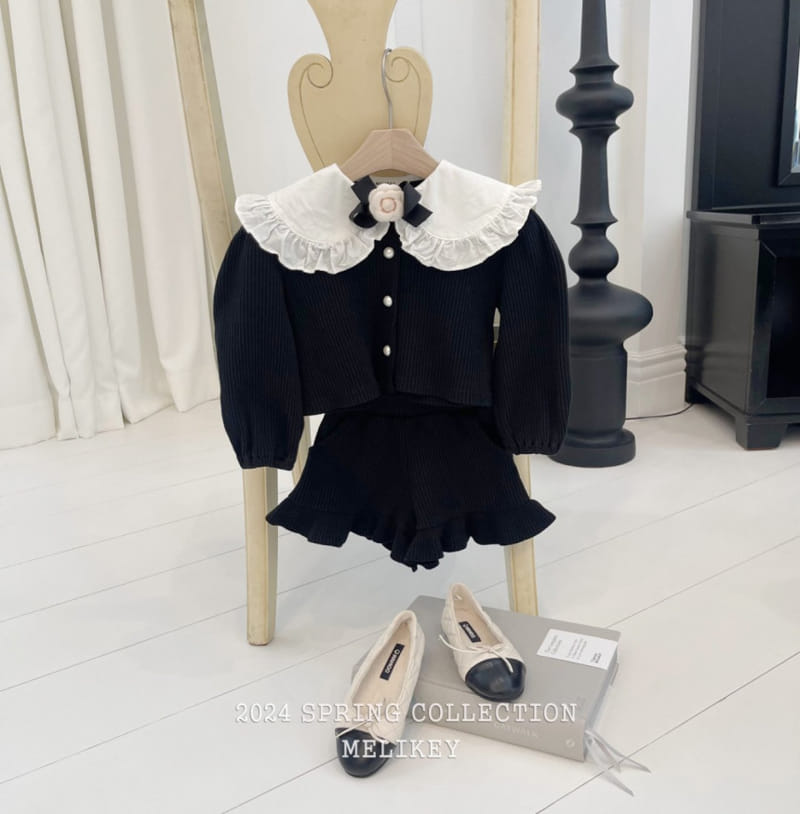 Melikey - Korean Children Fashion - #Kfashion4kids - Waffle Collar Top Bottom Set - 3