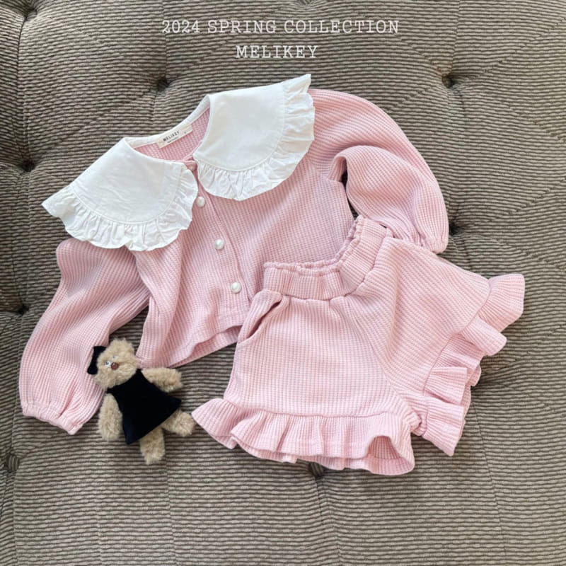Melikey - Korean Children Fashion - #kidsstore - Waffle Collar Top Bottom Set