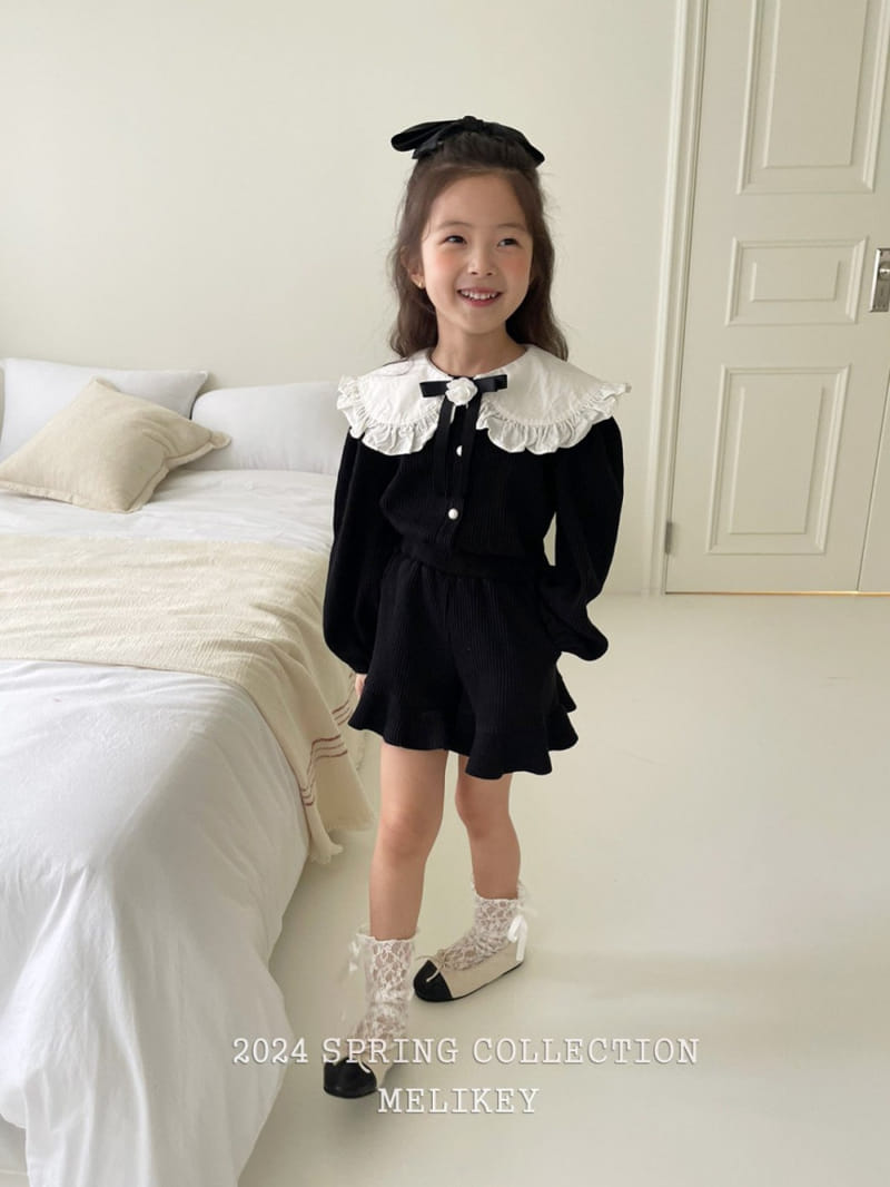 Melikey - Korean Children Fashion - #stylishchildhood - Waffle Collar Top Bottom Set - 10