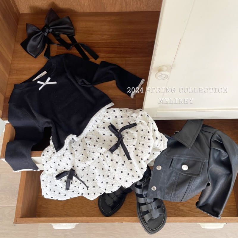 Melikey - Korean Children Fashion - #toddlerclothing - Eyelet Ribbon Tee - 10