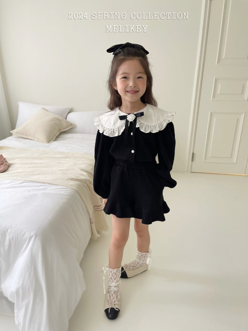 Melikey - Korean Children Fashion - #toddlerclothing - Waffle Collar Top Bottom Set - 9