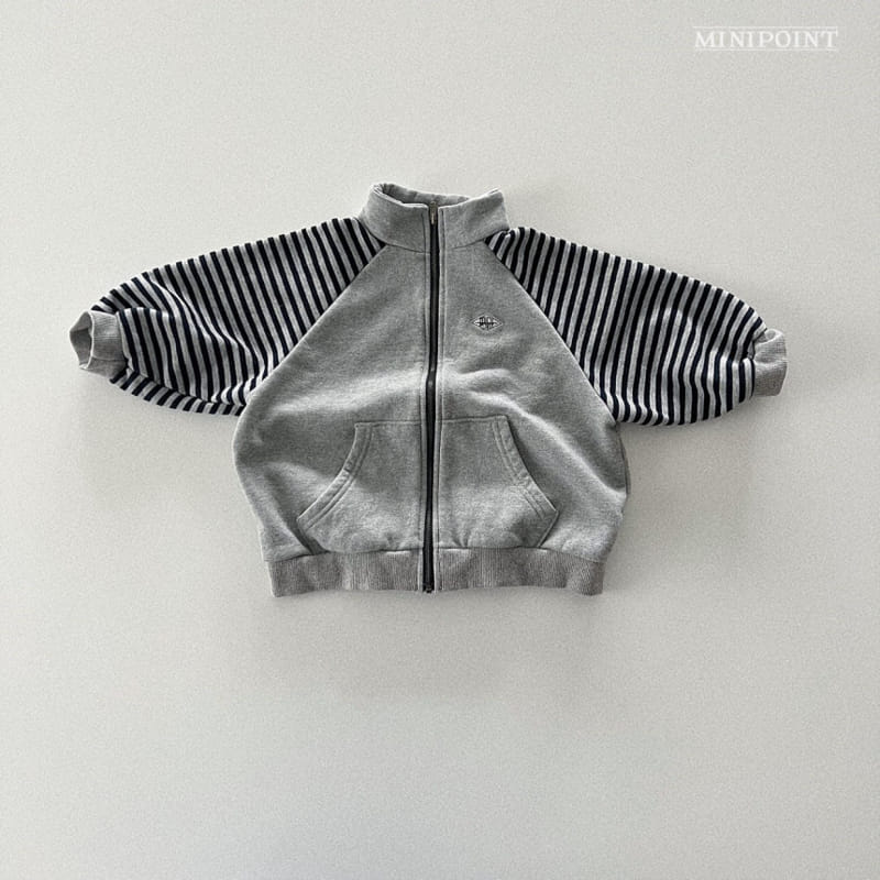 Minipoint - Korean Children Fashion - #Kfashion4kids - Line Sleeve Zip Up Jumper