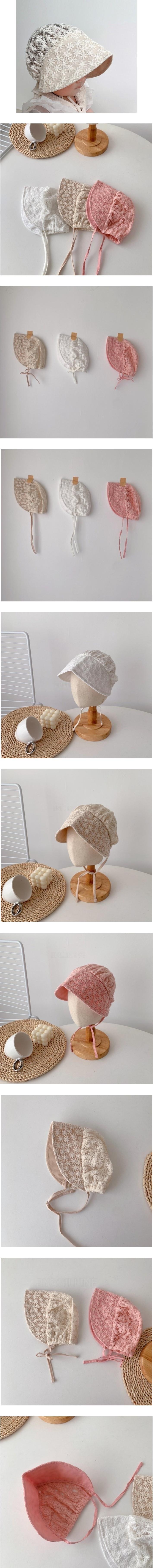 Miso - Korean Baby Fashion - #onlinebabyboutique - Small Flower Bonnet Hat - 2