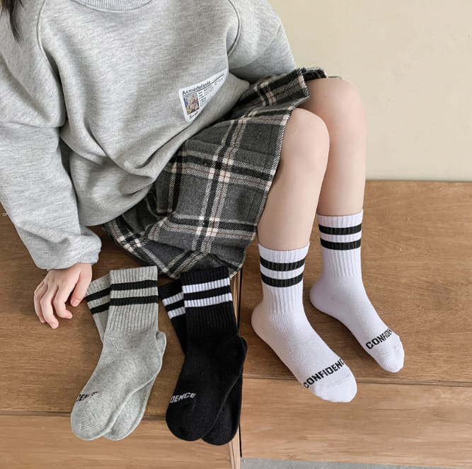 Miso - Korean Children Fashion - #Kfashion4kids - Three Color Two Line Socks Set