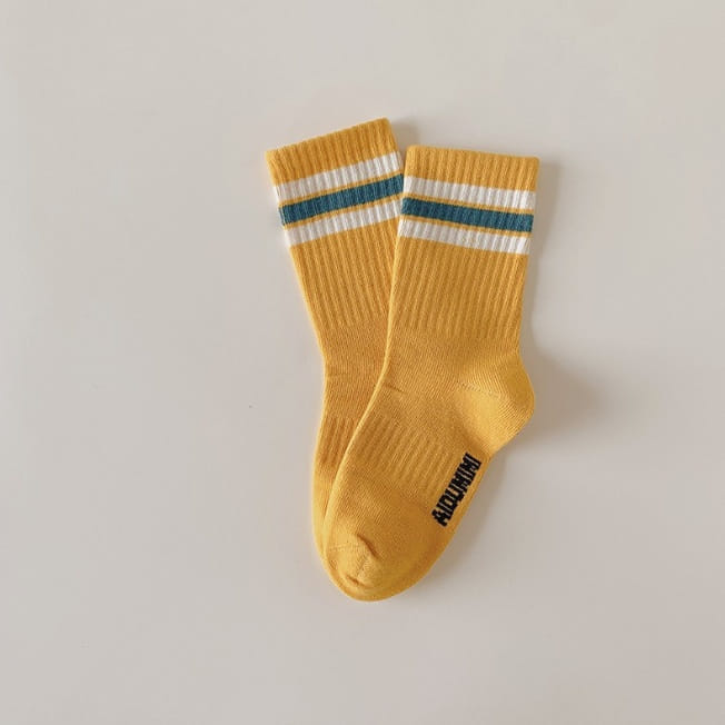 Miso - Korean Children Fashion - #childofig - Color Three Line Socks - 2