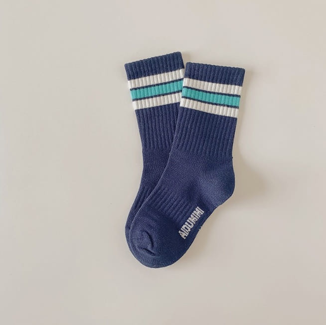 Miso - Korean Children Fashion - #childofig - Color Three Line Socks - 3