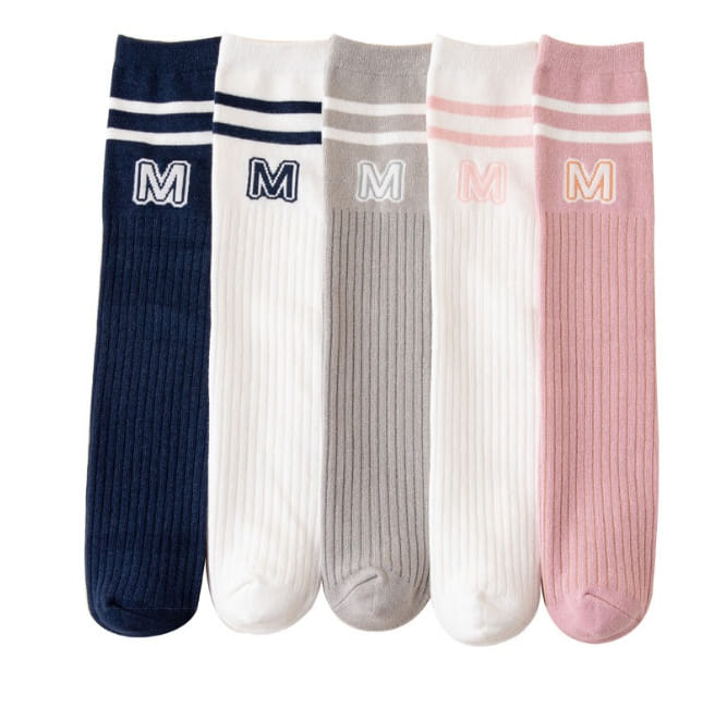 Miso - Korean Children Fashion - #kidsshorts - M Line Knee Socks - 2