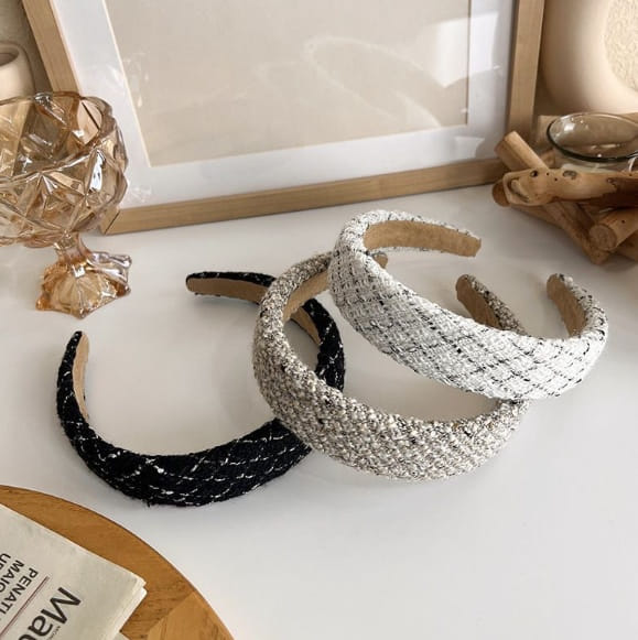 Miso - Korean Children Fashion - #littlefashionista - Tweed Hair Band - 2
