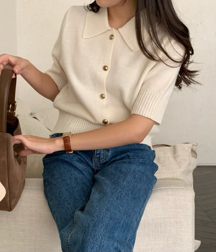 Moani - Korean Women Fashion - #momslook - Collar Button Heve Cardigan  