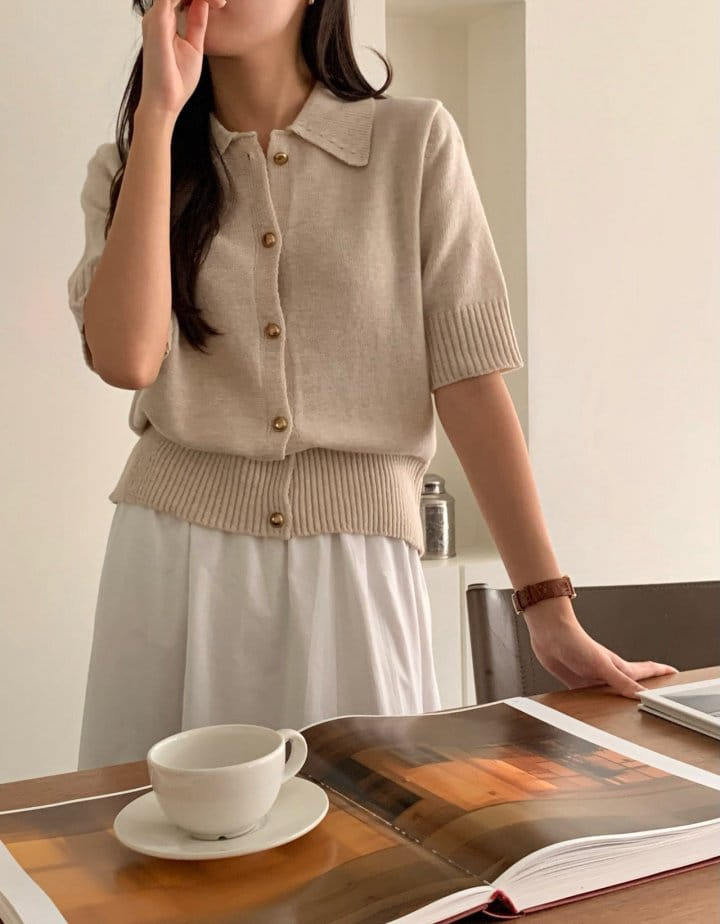 Moani - Korean Women Fashion - #shopsmall - Collar Button Heve Cardigan   - 8