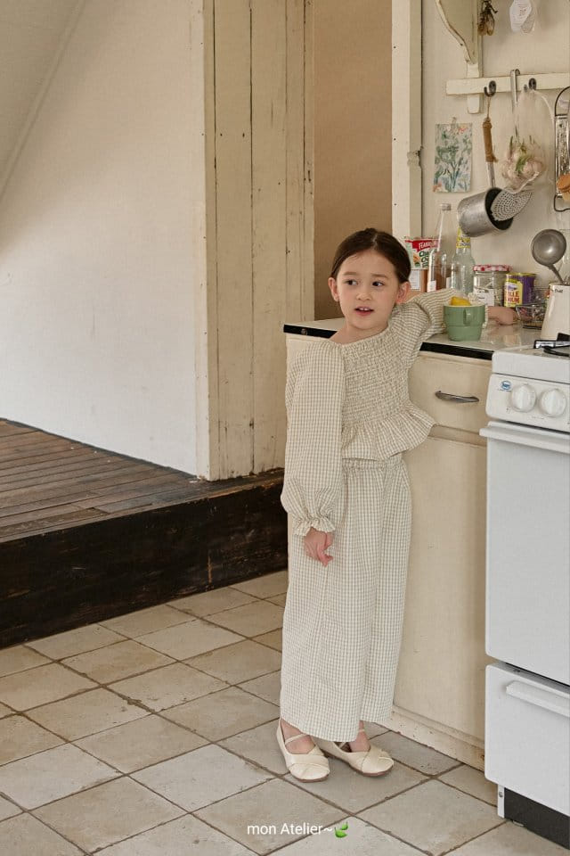 Mon Atelier - Korean Children Fashion - #childofig - Check Top Bottom Set