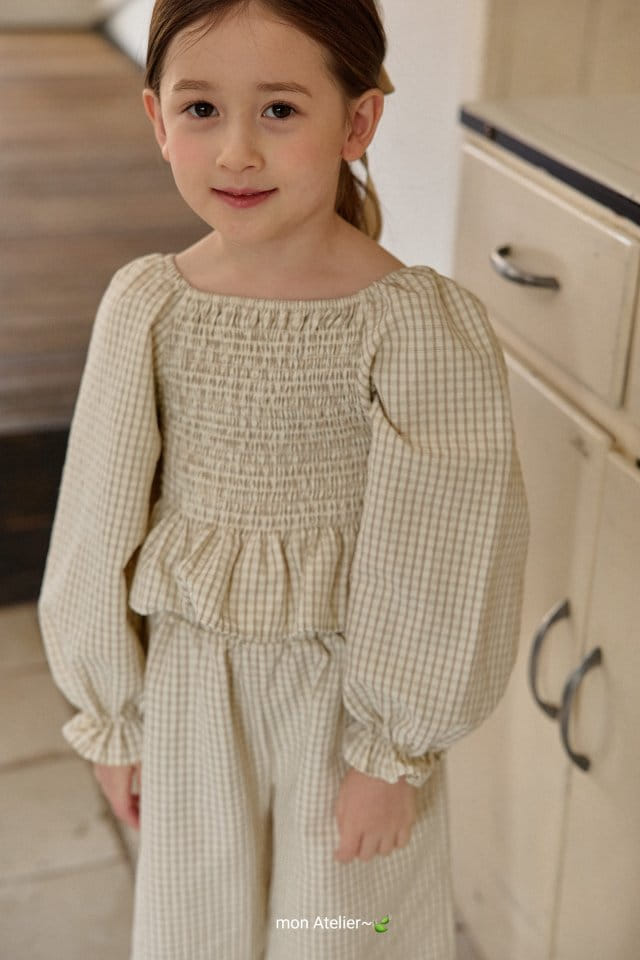 Mon Atelier - Korean Children Fashion - #designkidswear - Check Top Bottom Set - 4