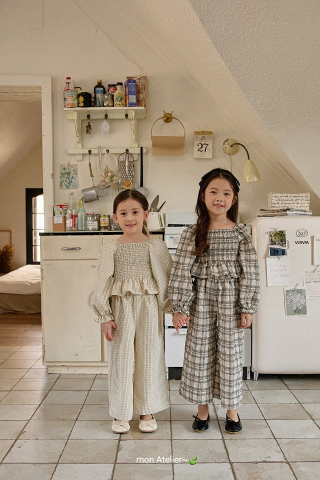 Mon Atelier - Korean Children Fashion - #kidzfashiontrend - Check Top Bottom Set - 8
