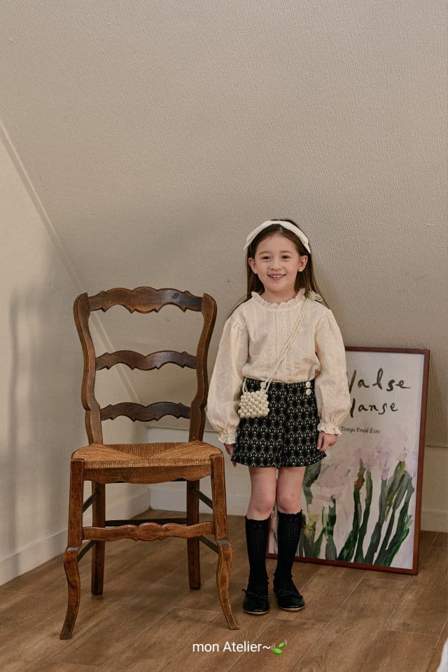 Mon Atelier - Korean Children Fashion - #littlefashionista - Lace Frill Blouse - 4
