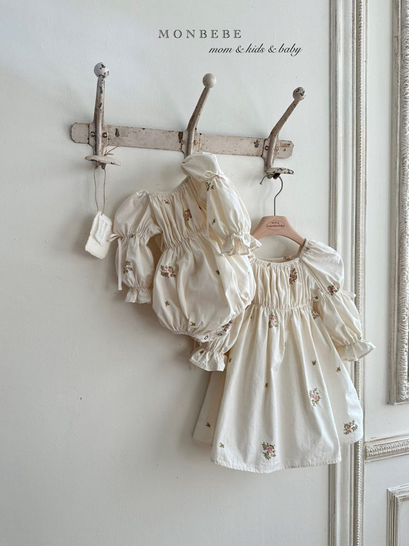 Monbebe - Korean Baby Fashion - #babygirlfashion - Mary Gold Embroidery Body Suit - 9