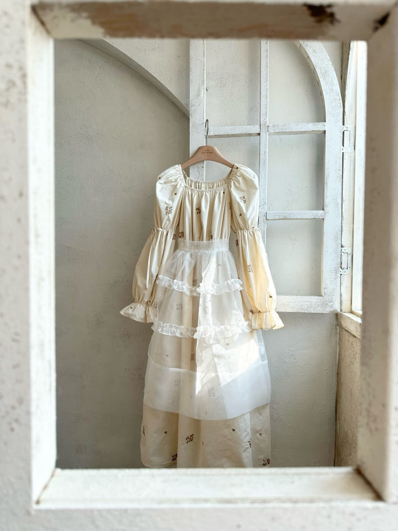 Monbebe - Korean Children Fashion - #childrensboutique - Adult Mary Gold Embroidery One-Piece - 7