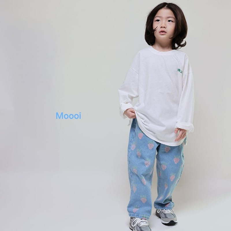 Mooi Store - Korean Children Fashion - #designkidswear - Strawberry Denim Pants - 6