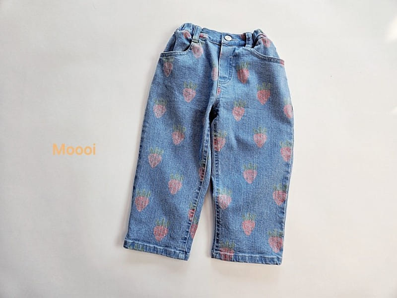 Mooi Store - Korean Children Fashion - #fashionkids - Strawberry Denim Pants - 8