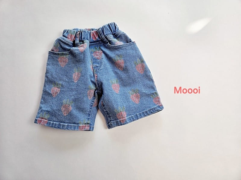 Mooi Store - Korean Children Fashion - #kidsshorts - Strawberry Denim Shorts - 8