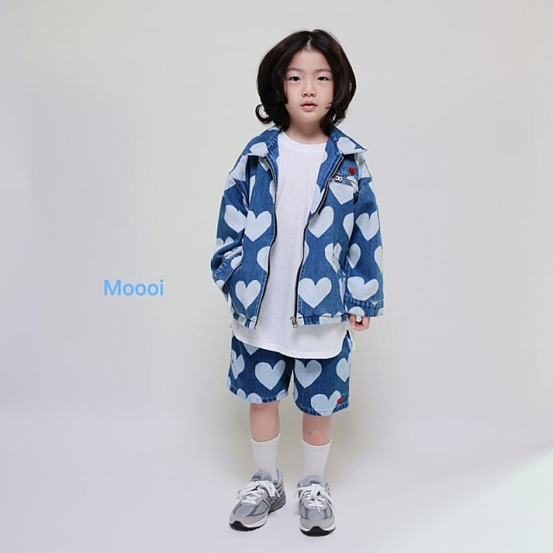 Mooi Store - Korean Children Fashion - #kidzfashiontrend - Heart Denim jacket - 6
