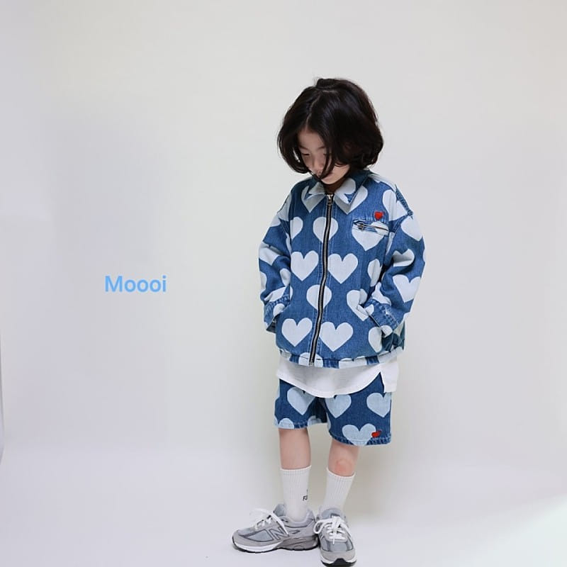 Mooi Store - Korean Children Fashion - #littlefashionista - Heart Denim jacket - 8