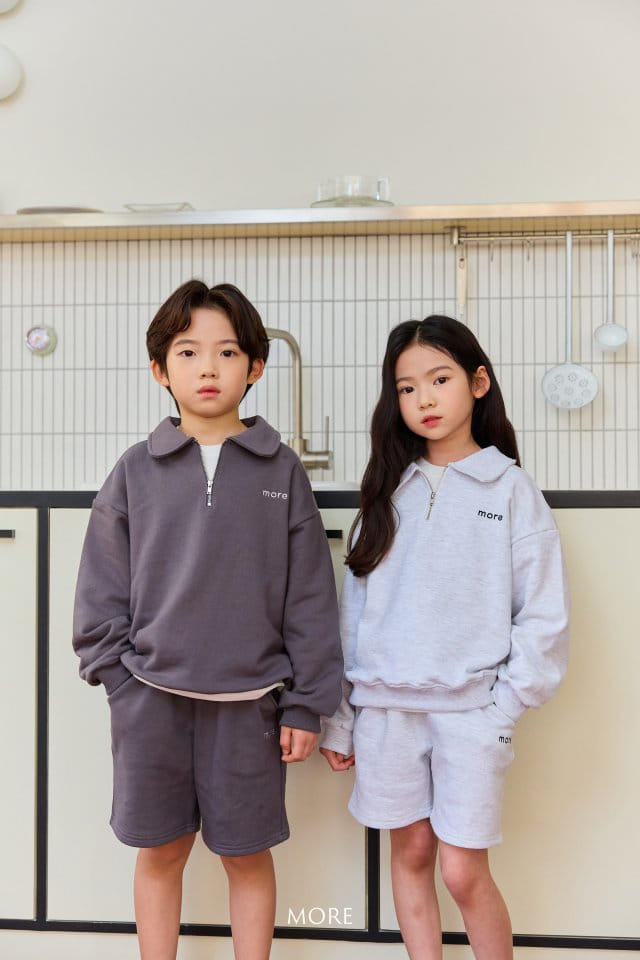 More - Korean Children Fashion - #Kfashion4kids - More Half Zip Up Top Bottom Set - 6