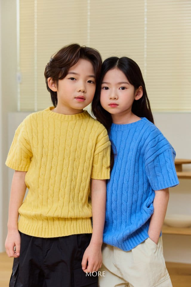 More - Korean Children Fashion - #Kfashion4kids - Cable Short Sleeve Knit - 3