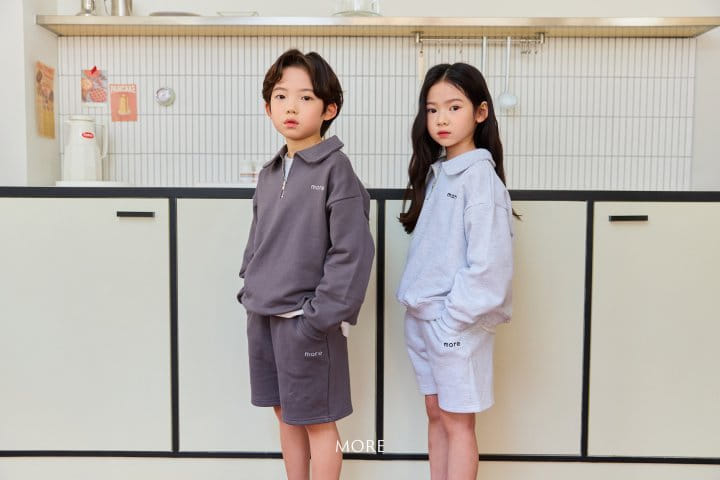 More - Korean Children Fashion - #fashionkids - More Half Zip Up Top Bottom Set - 2