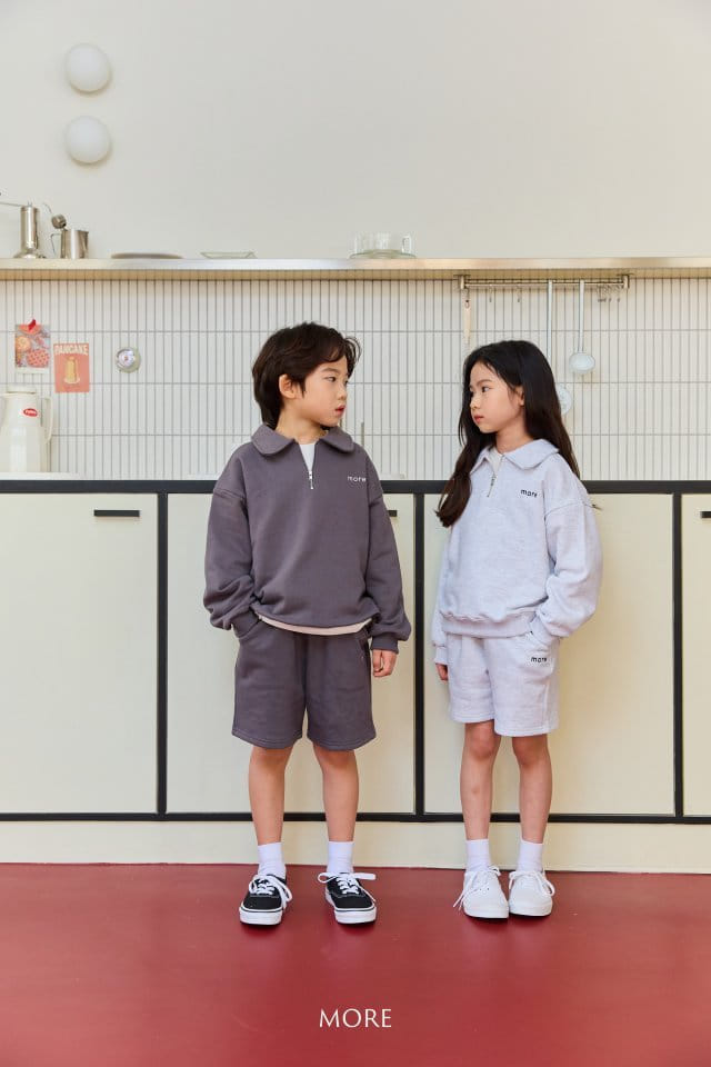 More - Korean Children Fashion - #kidsshorts - More Half Zip Up Top Bottom Set - 3