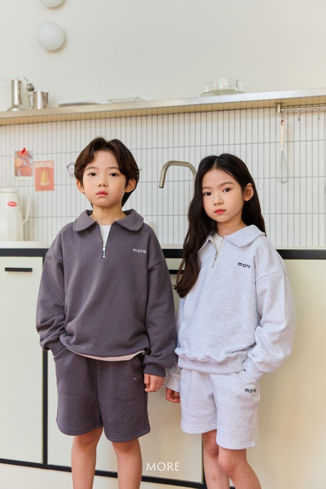 More - Korean Children Fashion - #kidsshorts - More Half Zip Up Top Bottom Set - 4