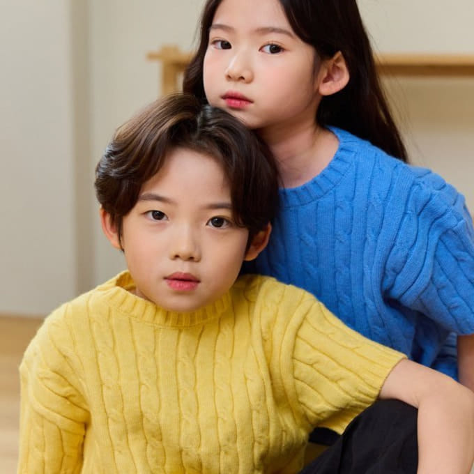 More - Korean Children Fashion - #kidsstore - Cable Short Sleeve Knit
