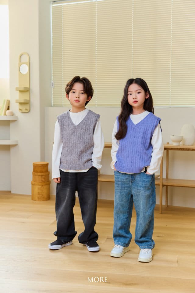 More - Korean Children Fashion - #kidzfashiontrend - Daily Wide Denim Pants - 6