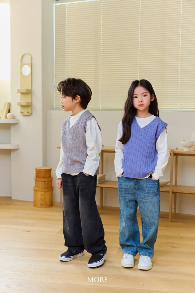More - Korean Children Fashion - #littlefashionista - Daily Wide Denim Pants - 8