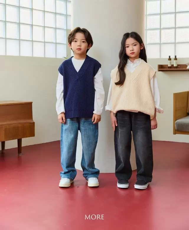 More - Korean Children Fashion - #prettylittlegirls - Old School V Neck Knit Vest - 3