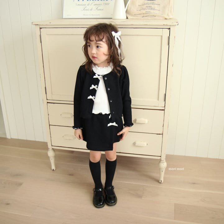 Mori Mori - Korean Children Fashion - #Kfashion4kids - Waffle Ribbon Cardigan - 9