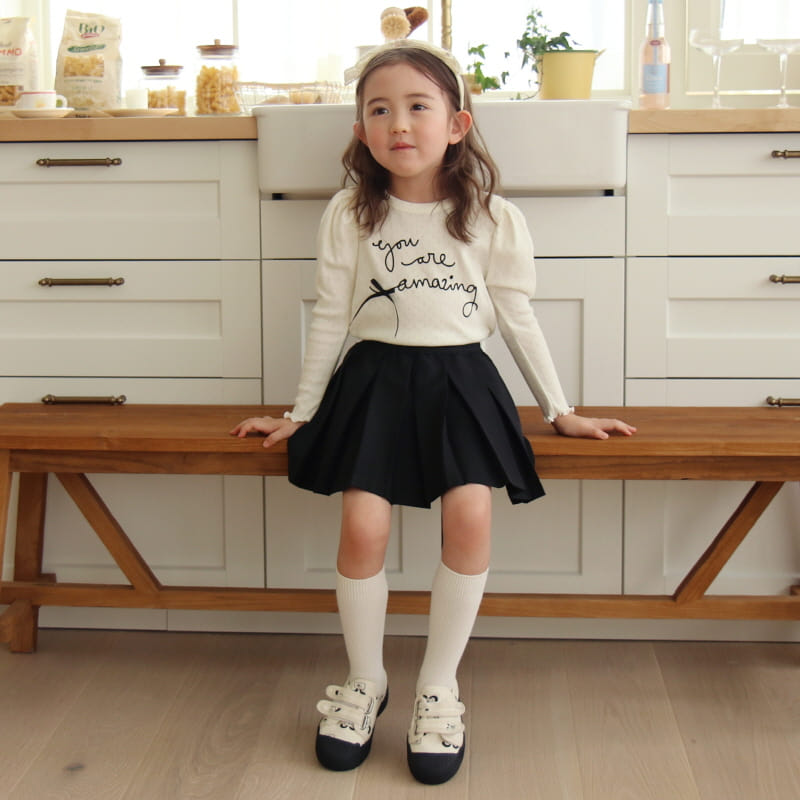 Mori Mori - Korean Children Fashion - #childofig - Lettering Ribbon Tee - 5
