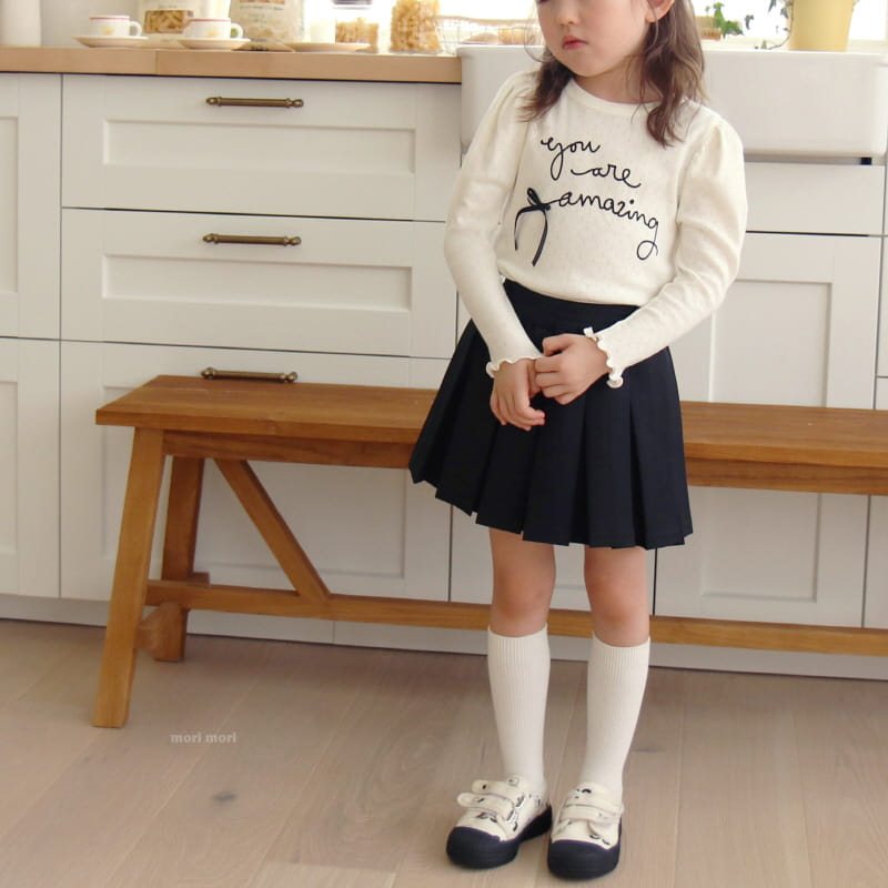 Mori Mori - Korean Children Fashion - #toddlerclothing - Lettering Ribbon Tee - 4