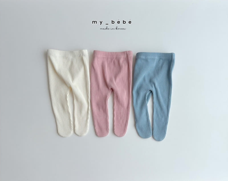 My Bebe - Korean Baby Fashion - #babyboutique - Rib Foot Leggings - 2