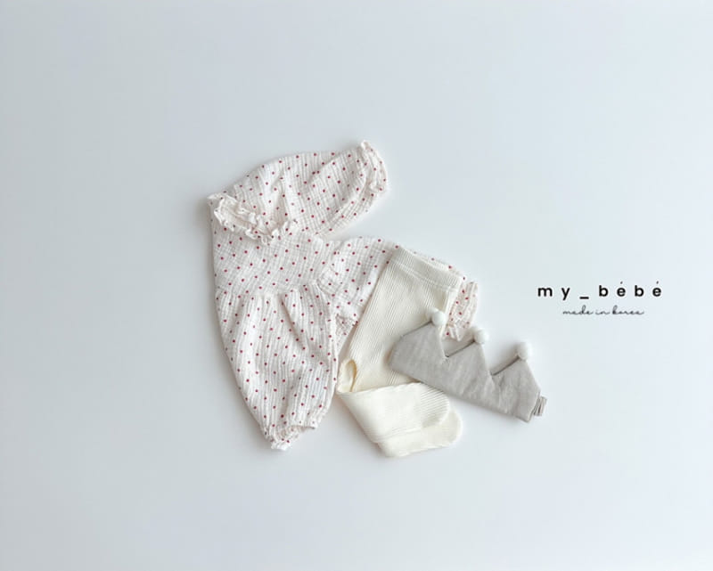 My Bebe - Korean Baby Fashion - #babyboutique - Shirring Round Body Suit - 11