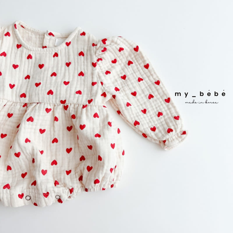 My Bebe - Korean Baby Fashion - #babyboutique - Heart Double Body Suit - 8