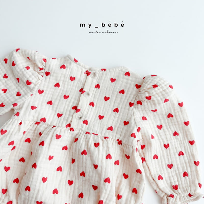 My Bebe - Korean Baby Fashion - #babyboutique - Heart Double Body Suit - 9