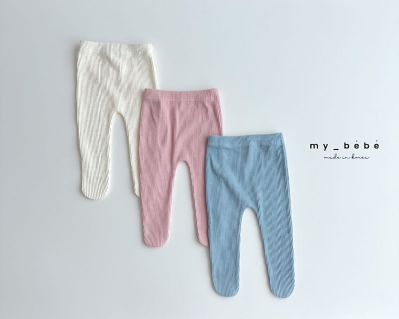 My Bebe - Korean Baby Fashion - #babyboutiqueclothing - Rib Foot Leggings - 3