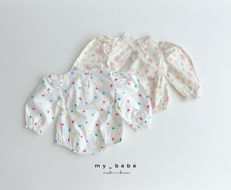 My Bebe - Korean Baby Fashion - #babyclothing - Spring Picnic Body Suit - 3