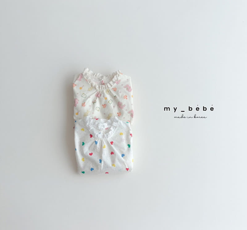 My Bebe - Korean Baby Fashion - #babyclothing - Spring Picnic Body Suit - 4